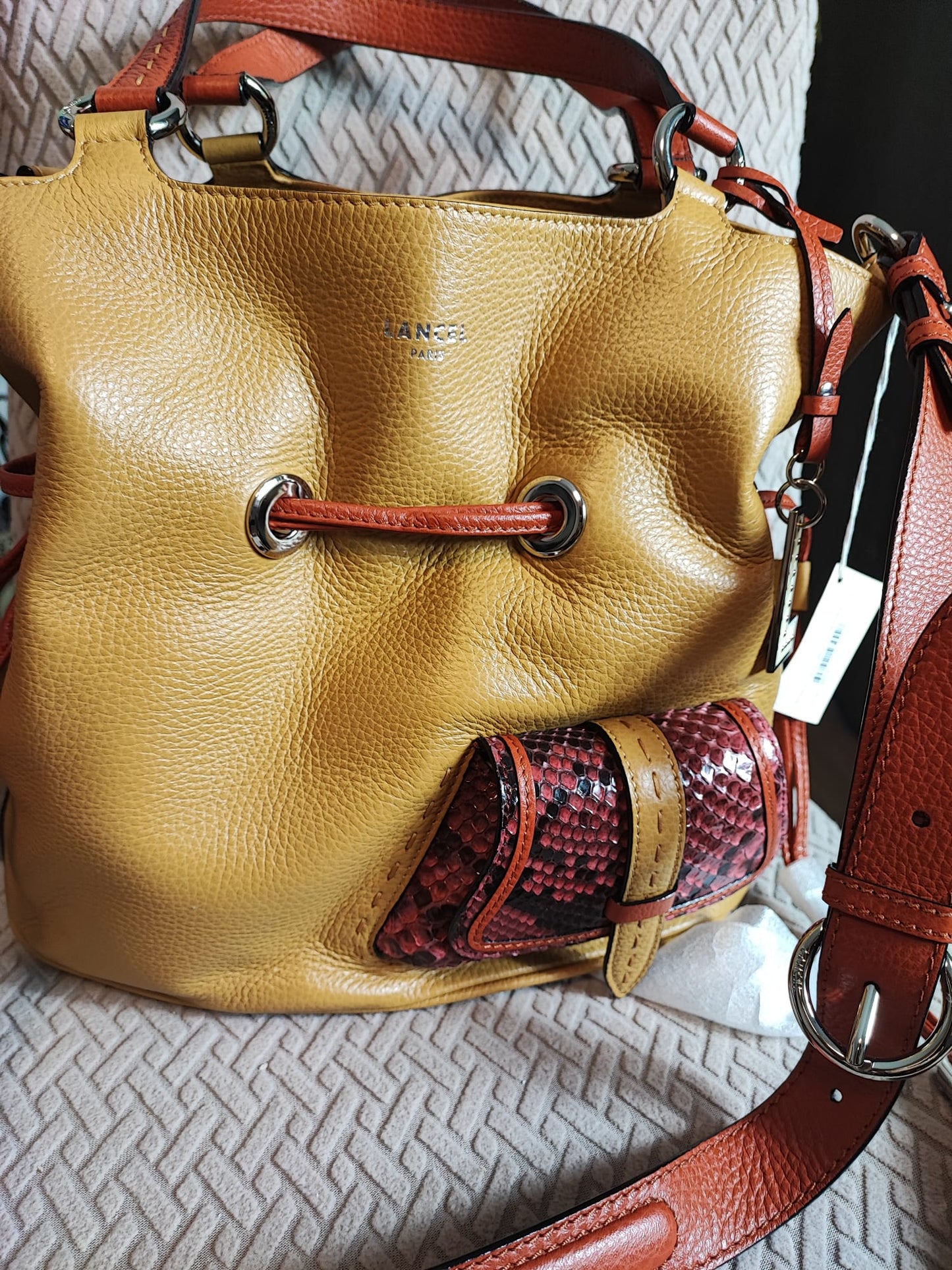 Sac Lancel premier Flirt Bourbon python