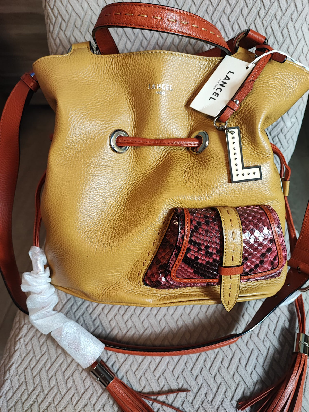Sac Lancel premier Flirt Bourbon python
